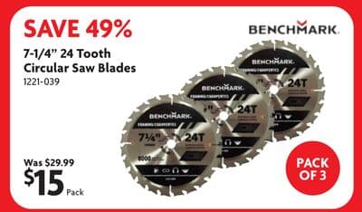 7-1/4" 24 Tooth Circular Saw Blades