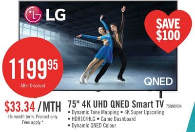 LG 75" QNED80 QNED 4K UHD Smart webOS TV (75QNED80AUA.ACC) - 2025 Model