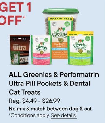 Greenies & Performatrin Ultra Pill Pockets & Dental Cat Treats
