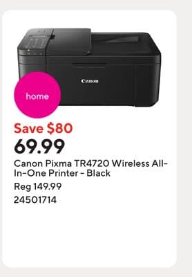 Canon Pixma TR4720 Wireless All-In-One Printer - Black