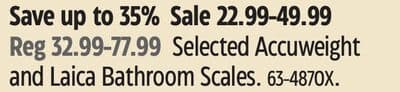 Selected Accuweight and Laica Bathroom Scales