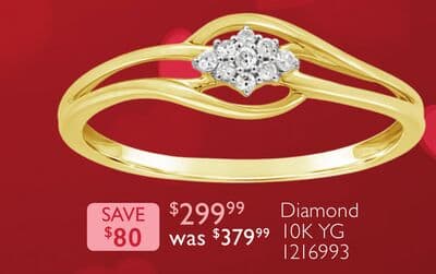 Promise Ring Diamond 10K YG