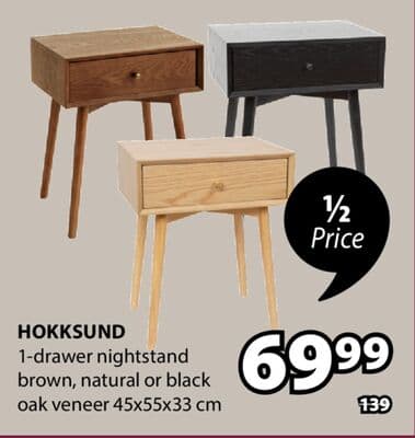 HOKKSUND 1-drawer nightstand