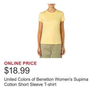 United Colors of Benetton Women's Supima Cotton Short Sleeve T-shirt