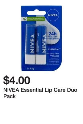 NIVEA Essential Lip Care Duo Pack