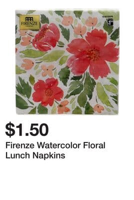 Firenze Watercolor Floral Lunch Napkins