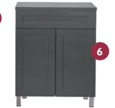 Grey Shaker Cabinetry Base.