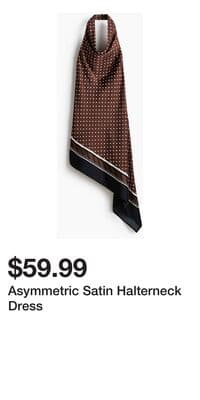 Asymmetric Satin Halterneck Dress