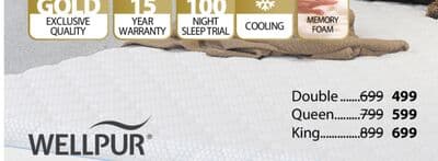 WELLPUR F90 NIGHT SLEEP TRIAL MEMORY FOAM