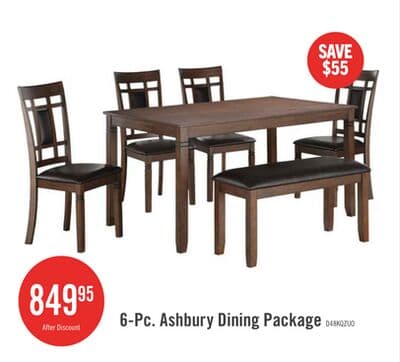 Ashbury 6pc Pack Dining Set