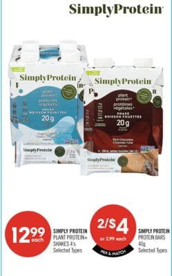SIMPLY PROTEIN PLANT PROTEIN+ SHAKES 4's