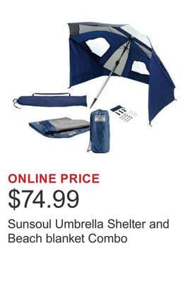 Sunsoul Umbrella Shelter and Beach blanket Combo