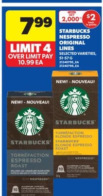 STARBUCKS NESPRESSO ORIGINAL LINES, 51-57 G