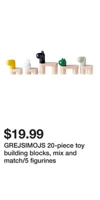 GREJSIMOJS 20-piece toy building blocks, mix and match/5 figurines