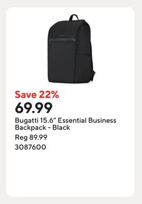 Bugatti 15.6" Essential Business Backpack - Black