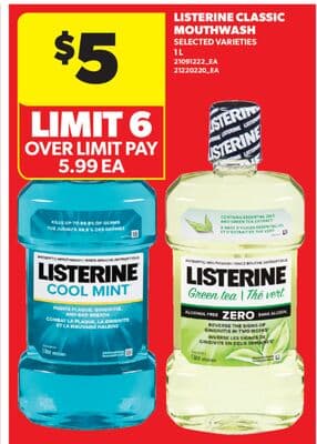 LISTERINE CLASSIC MOUTHWASH, 1L