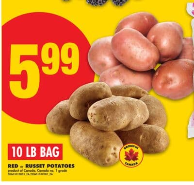 RED OR RUSSET POTATOES, 10 LB BAG