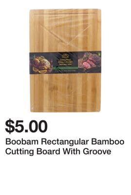 Boobam Rectangular Bamboo Cutting Board With Groove