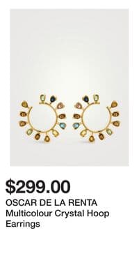 OSCAR DE LA RENTA Multicolour Crystal Hoop Earrings