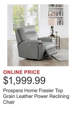 Prospera Home Frasier Top Grain Leather Power Reclining Chair
