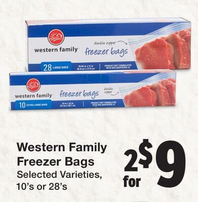 Western Family Freezer Bags