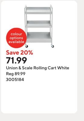 Union & Scale Rolling Cart White