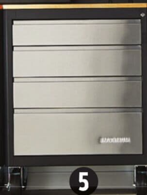 MAXIMUM 28˝ Stainless-Steel 4-Drawer Base Cabinet. 28 x 18 x 37˝ h.