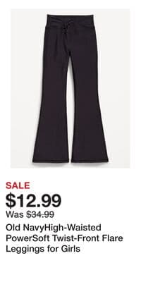 Old NavyHigh-Waisted PowerSoft Twist-Front Flare Leggings for Girls