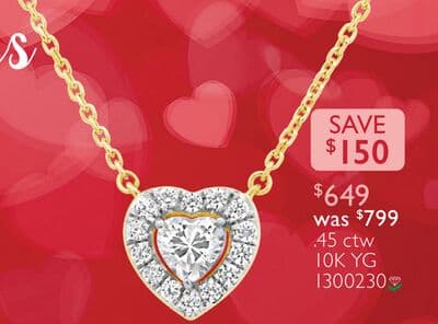 Loving Hearts Lab Grown 0.45CTW Diamond Pendant in 10K Yellow Gold