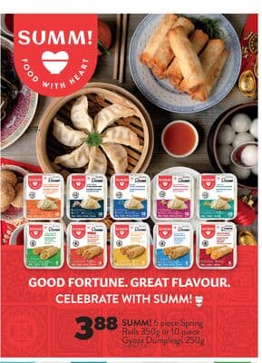 SUMM! 6 PIECE SPRING ROLLS 350G OR 10 PIECE GYOZA DUMPLINGS 250G
