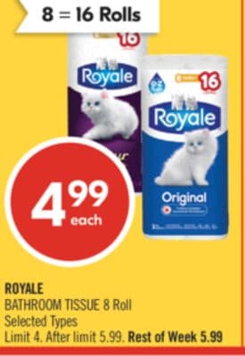 ROYALE BATHROOM TISSUE 8 Roll