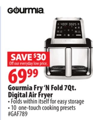 Gourmia Fry 'N Fold 7Qt. Digital Air Fryer