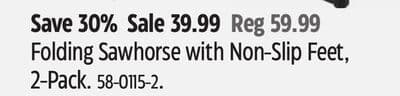 Certified Folding Sawhorse with Non-Slip Feet, 2-Pack