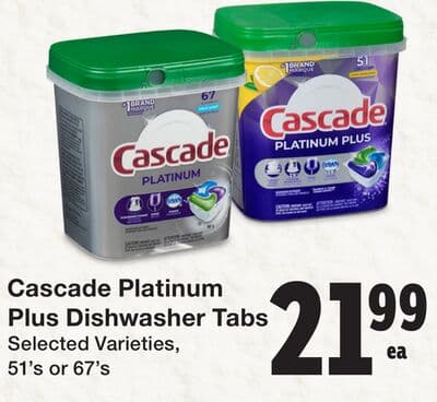 Cascade Platinum Plus Dishwasher Tabs