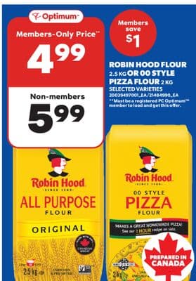 ROBIN HOOD FLOUR, 2.5 KG OR 00 STYLE PIZZA FLOUR, 2 KG