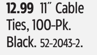 Certified 11˝ Cable Ties, 100-Pk