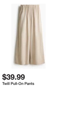 Twill Pull-On Pants