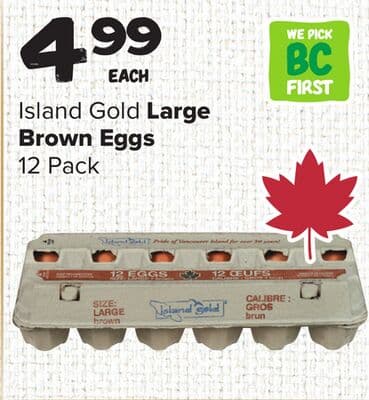 Island Gold Large Brown Eggs