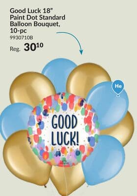 Good Luck 18" Paint Dot Standard Balloon Bouquet 10 - pc