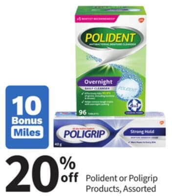 Polident or Poligrip Products