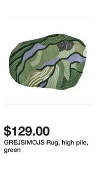 GREJSIMOJS Rug, high pile, green