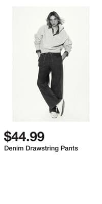 Denim Drawstring Pants