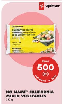 NO NAME® CALIFORNIA MIXED VEGETABLES, 750 G