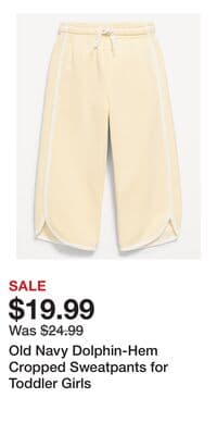 Old Navy Dolphin-Hem Cropped Sweatpants for Toddler Girls