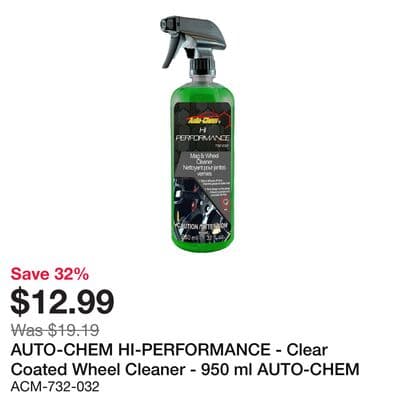 AUTO-CHEM HI-PERFORMANCE - Clear Coated Wheel Cleaner - 950 ml