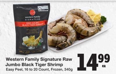 Western Family Signature Raw Jumbo Black Tiger Shrimp