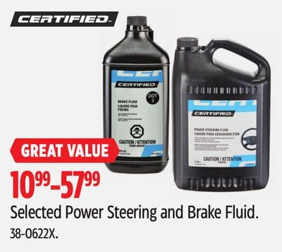 Selected Power Steering and Brake Fluid