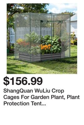 ShangQuan WuLiu Crop Cages For Garden Plant, Plant Protection Tent With Zippered Door, Raised Bed Cover With Frame