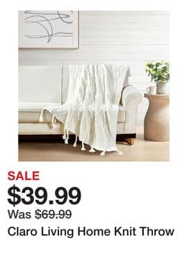 Claro Living Home Knit Throw