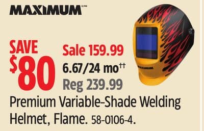 MAXIMUM Premium Variable-Shade Welding Helmet, Flame.